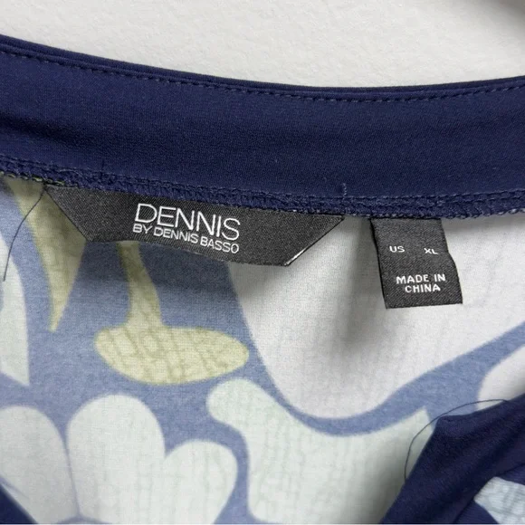 Dennis Basso Allover Printed Tunic Top X-Large Size Modern Trendy Knit Blouse - Picture 2 of 4